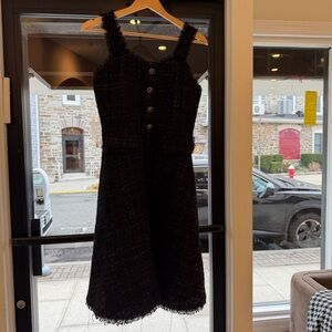 Elegant Black Tweed Dress